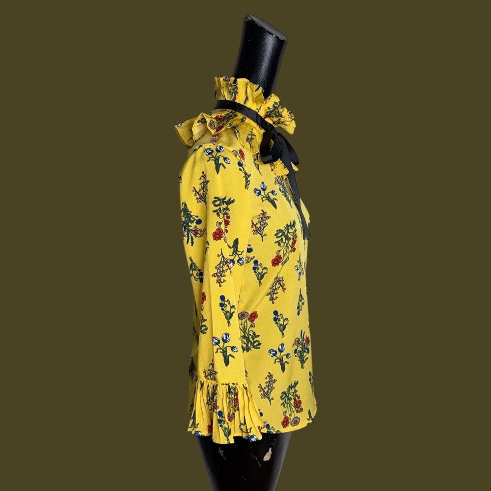 Acme Floral Yellow Ruffle Blouse - Picture 8 of 16